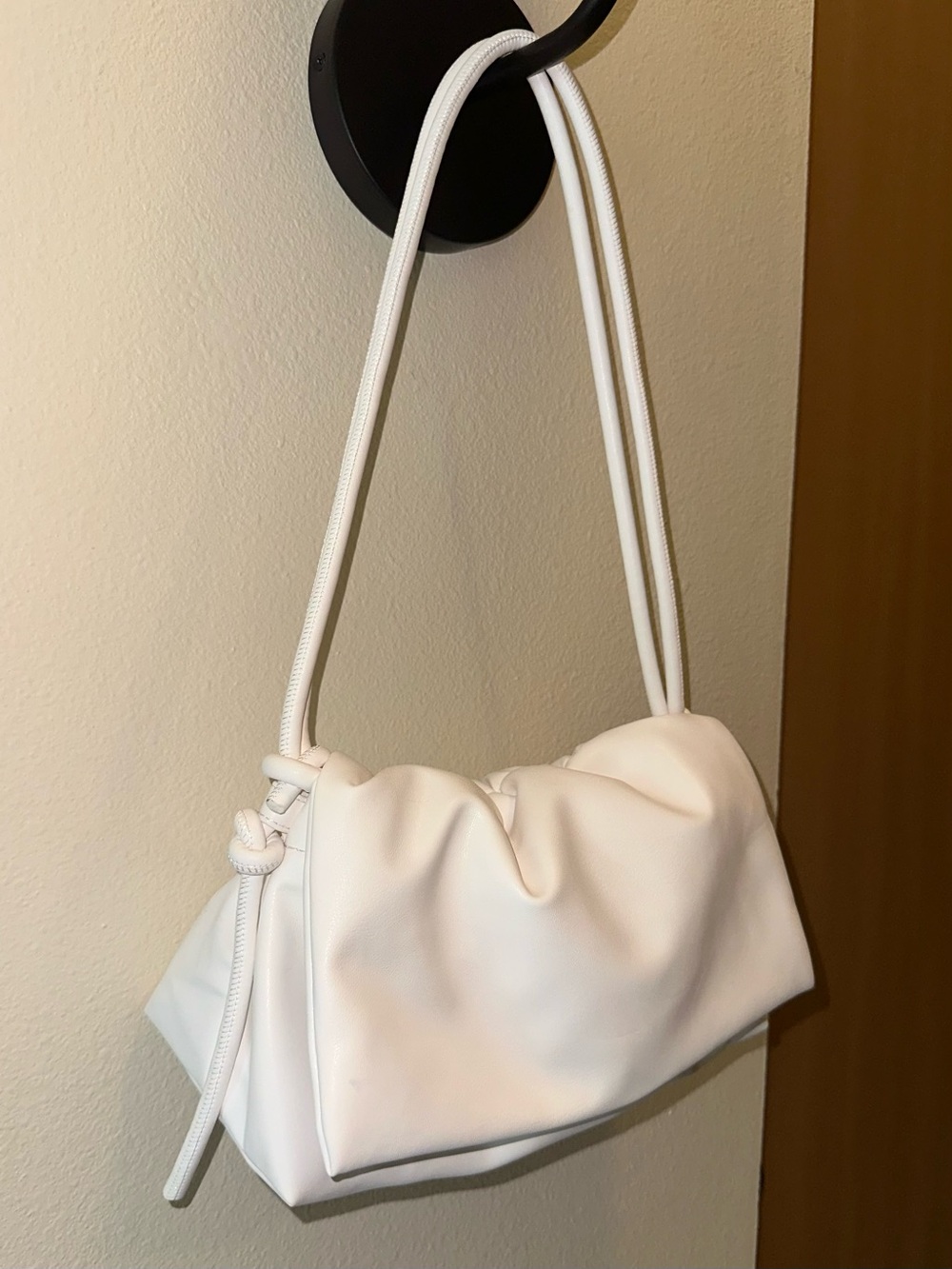 Old Navy White Shoulder Bag with Knotted Adjustable Crossbody Strap